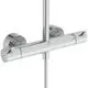 Chrom Duschelement von Ideal Standard mit zwei Steuerungselementen zur Temperatur- und Strahlregulierung, montiert an einer Wand.